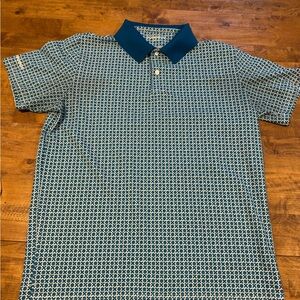 Bonobos Teal and White Patterned Polo Shirt